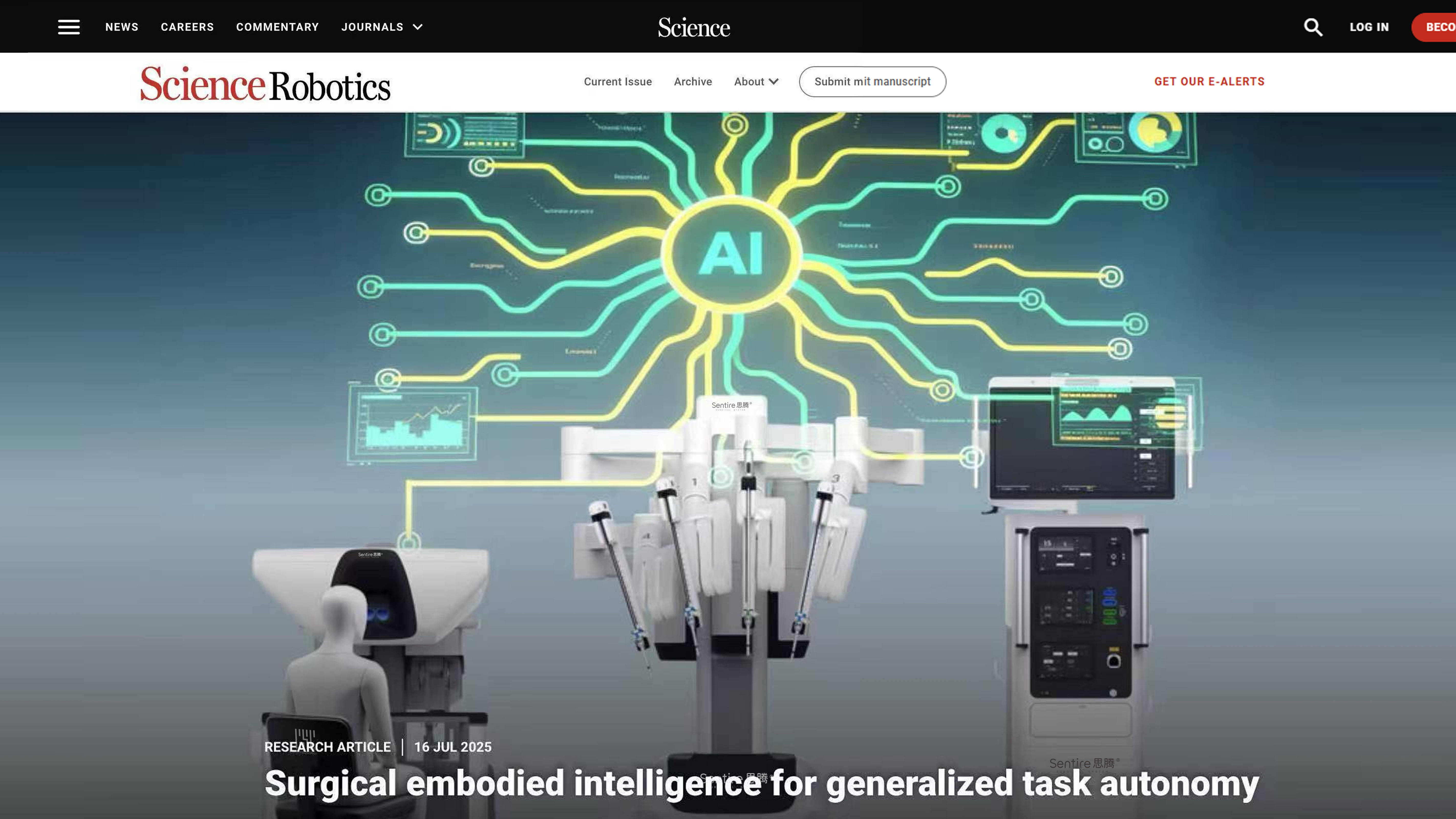 Cornerstone Robotics Completes the World’s First Clinical Validation of Autonomous Surgery Performed by Robot-Assisted Surgery, With Research Published in Leading Journal Science Robotics